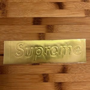 Supreme Gold Embossed Box Logo Sticker